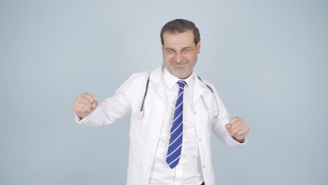 dancing doctor. happy and cute.