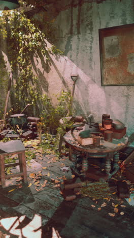 abandoned garden room