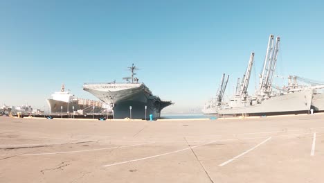 very large ships with shipping cranes and other tackle mounted upon them