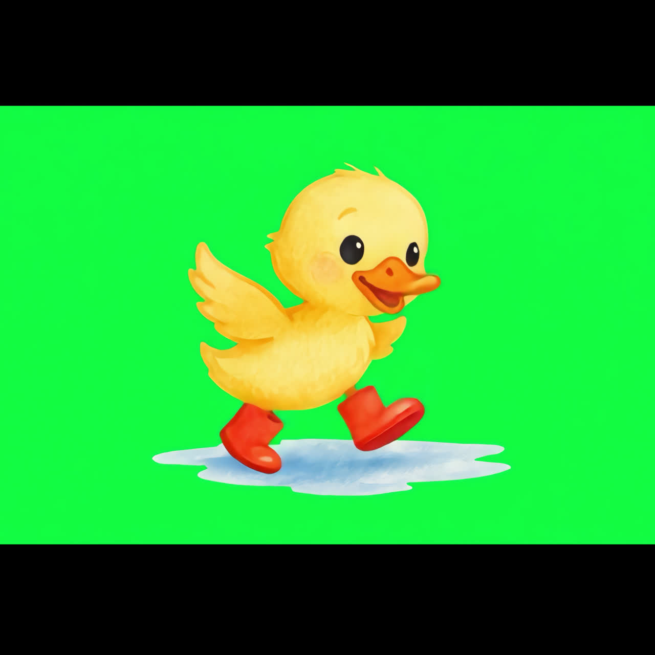 Adorable duckling wearing boots animation isolated asset, transparent ...