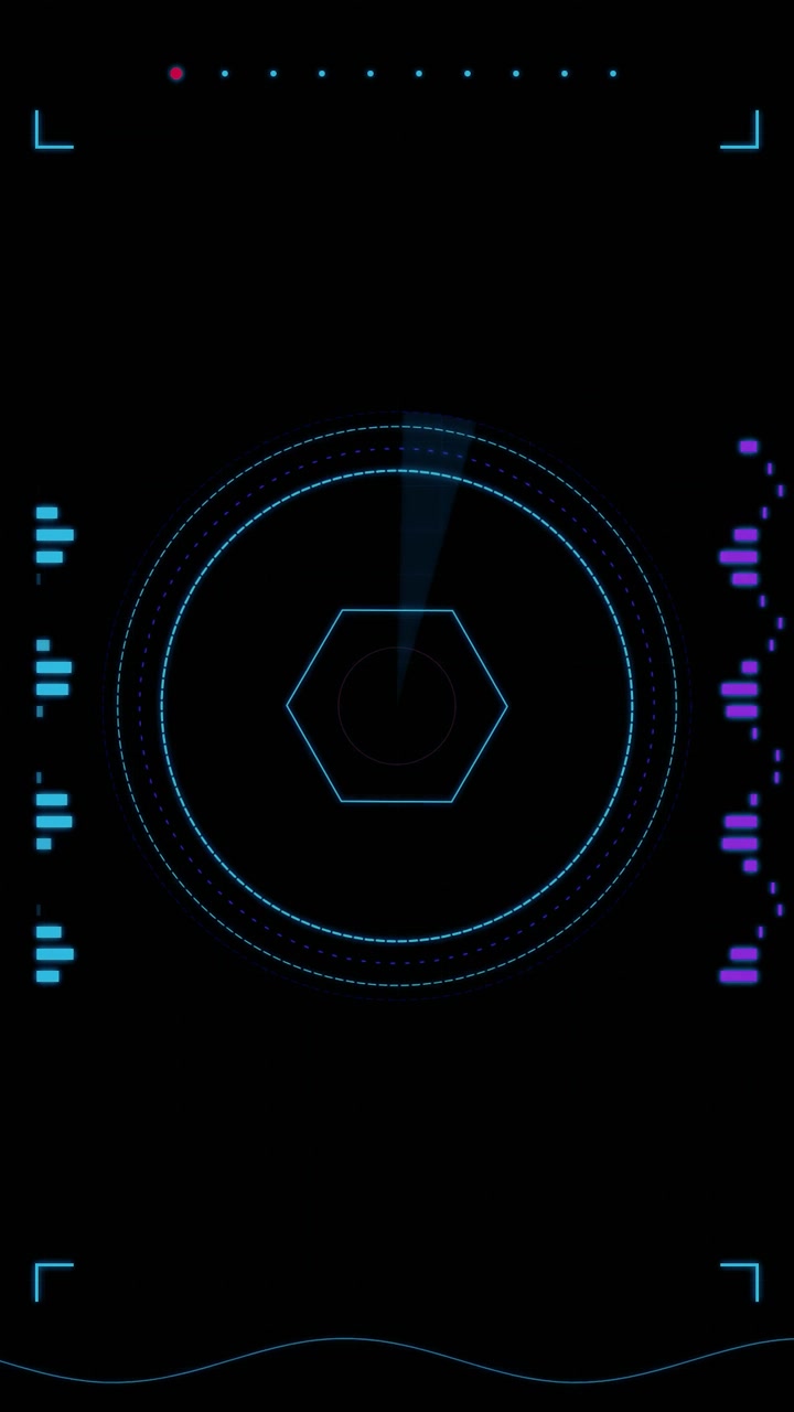 Futuristisk Digital Radar-grænseflade scanning i cirkulær bevægelse