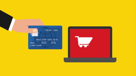 tecnología de comercio electrónico con computadora portátil