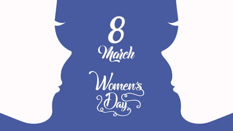 happy womens day card with girls profile