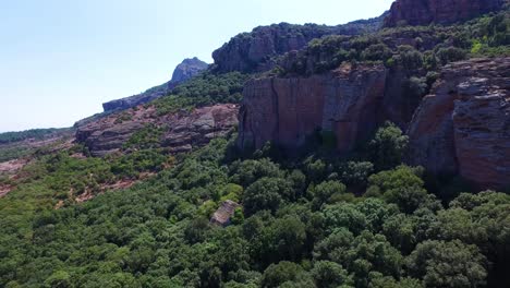 Aerial-view-of-landscape-of-Cannes-mountain-and-canyon-at-sunny-summer-morning