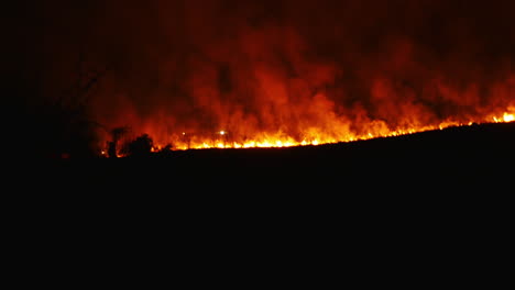 south african field fire in the dark