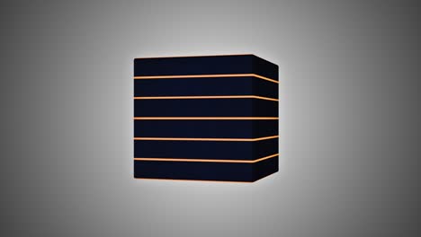 cubo negro en 3d, animación generada por computadora en 4k