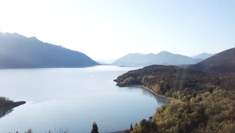 Incredible-view-of-the-Fjords-at-sunset-in-Haines,-Alaska