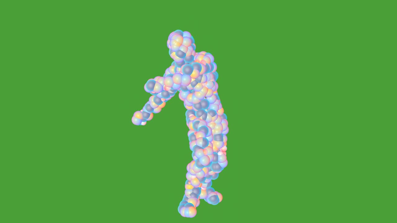 colorido personaje de dibujos animados de burbujas divertido twist bailando, bestia de burbuja divirtiéndose, suave animación de mascota en bucle.