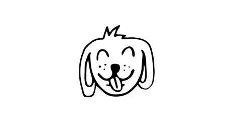 animation of pencil drawing dog on white background