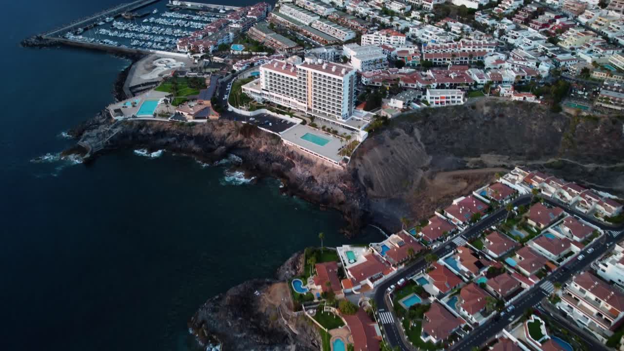 City of Los Gigantes in Tenerife Seaside with Buildings