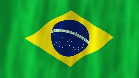 Brasilien-Flagge-Südamerika-Land-Animation-3d-Symbol-Design-Wehend-Im-Wind-Bewegung-National-Patriotismus-Welt-Kultur-Emblem-Banner-Gelb-Grün-Blau