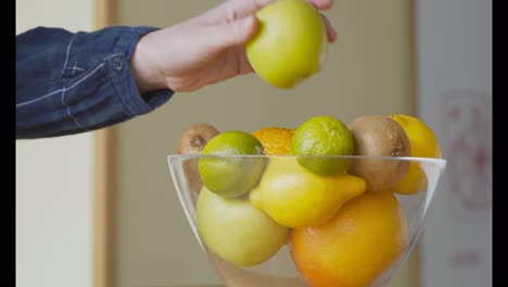 preparing a fruit bowl