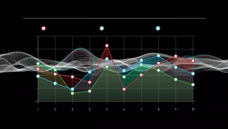 animation of statistics, connections and data processing