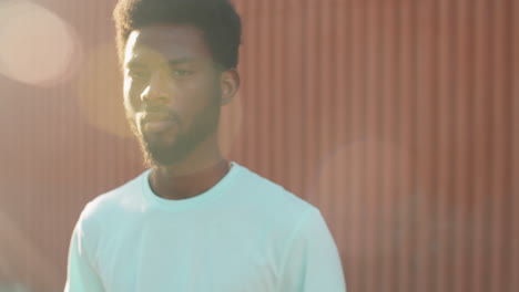 portrait of handsome african american  man outdoors