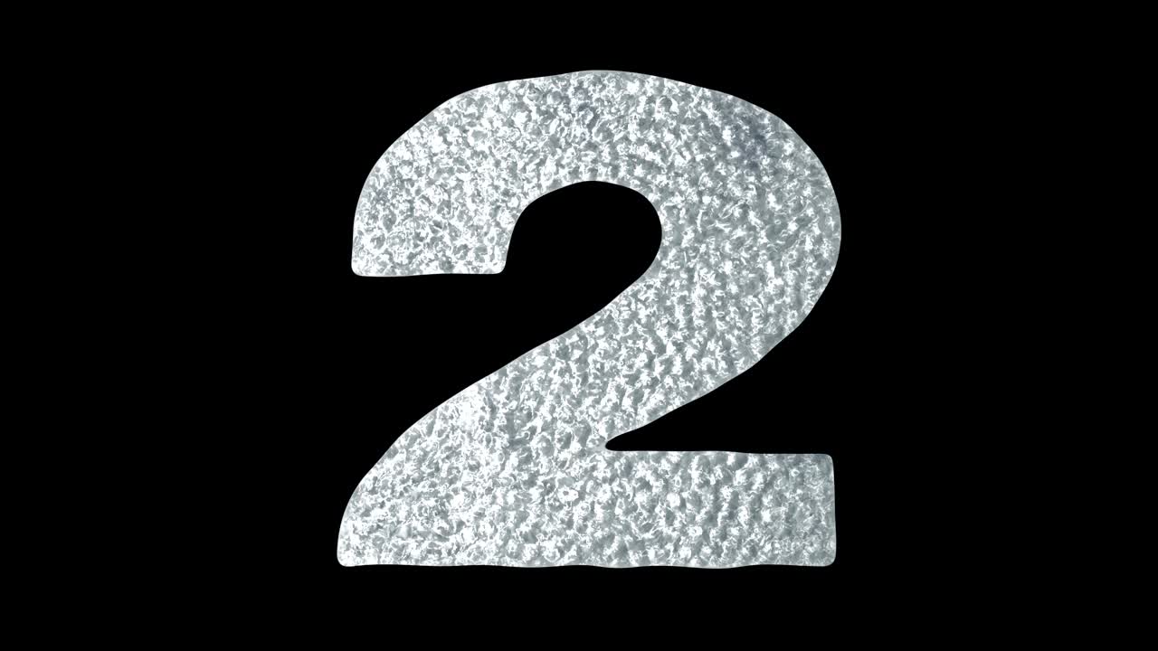 número 2 - concepto de números de agua de hielo animados