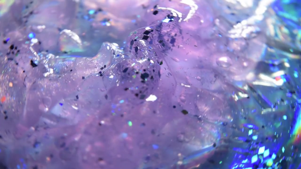 Gros plan sur la texture de slime pailleté