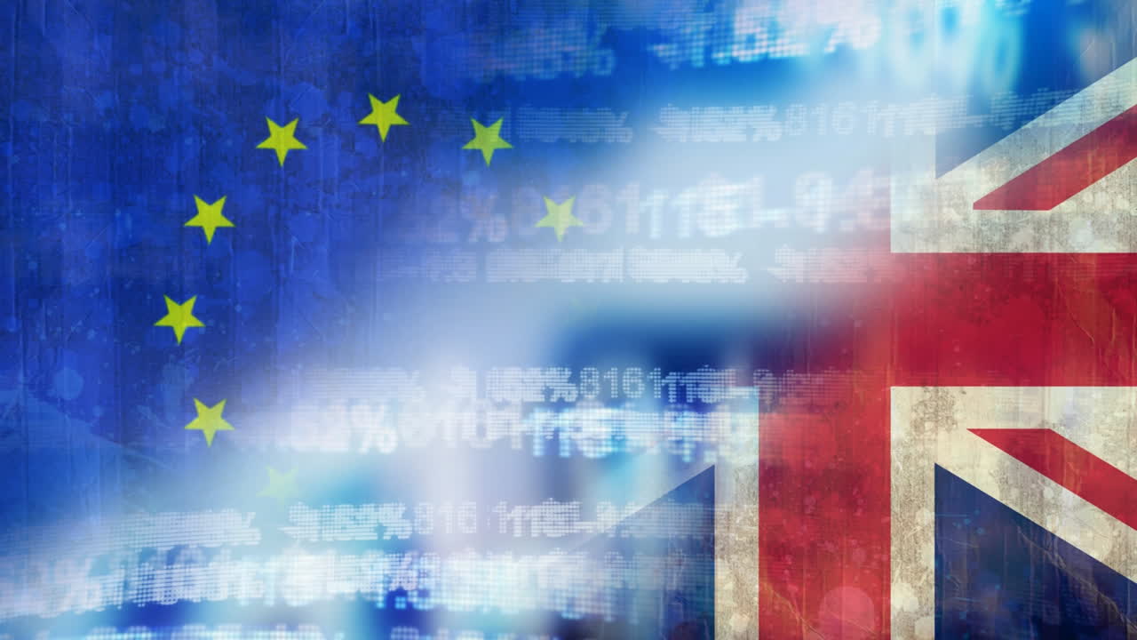 Eu and britain flag video