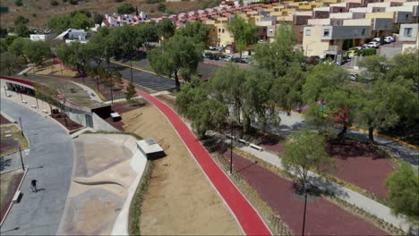 drone view of the process of building a city park in mexico