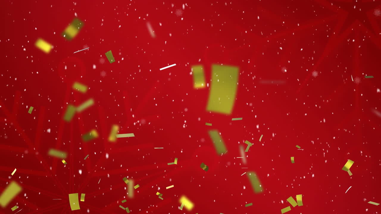 ⁇ 은 배경 에 떨어지는 금색 콘페티 의 애니메이션