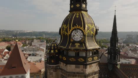 arial close up of saint elizabeth cathedrals tower