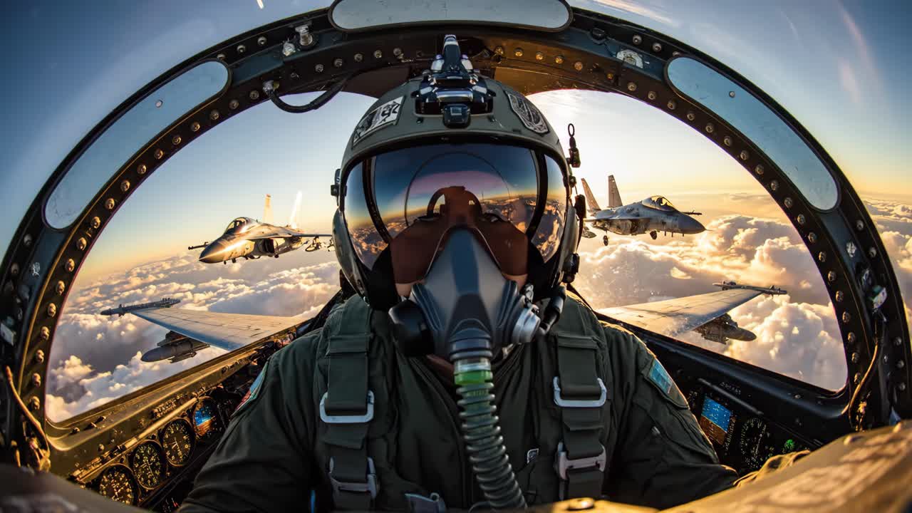 F-15 Eagle Fighter Pilots in Flight