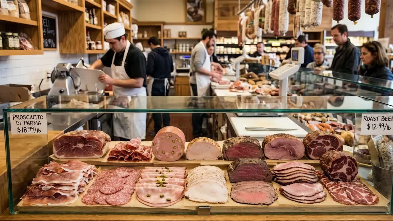 Selection of Meats at a Deli