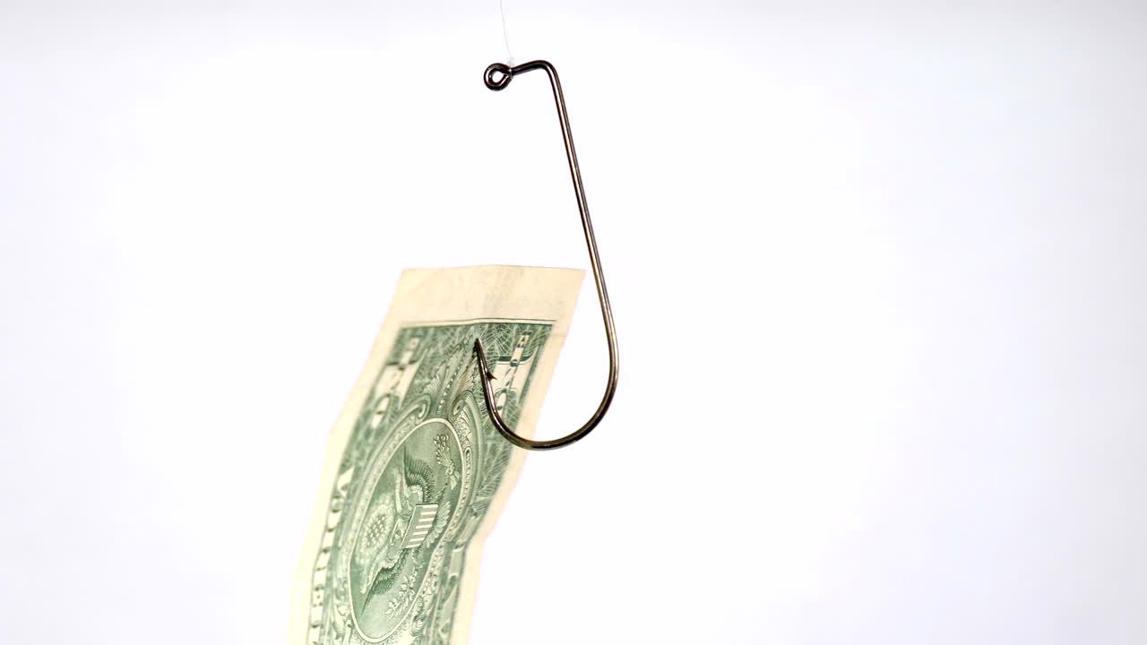 바탕에 고립 된 시 갈고리 달러