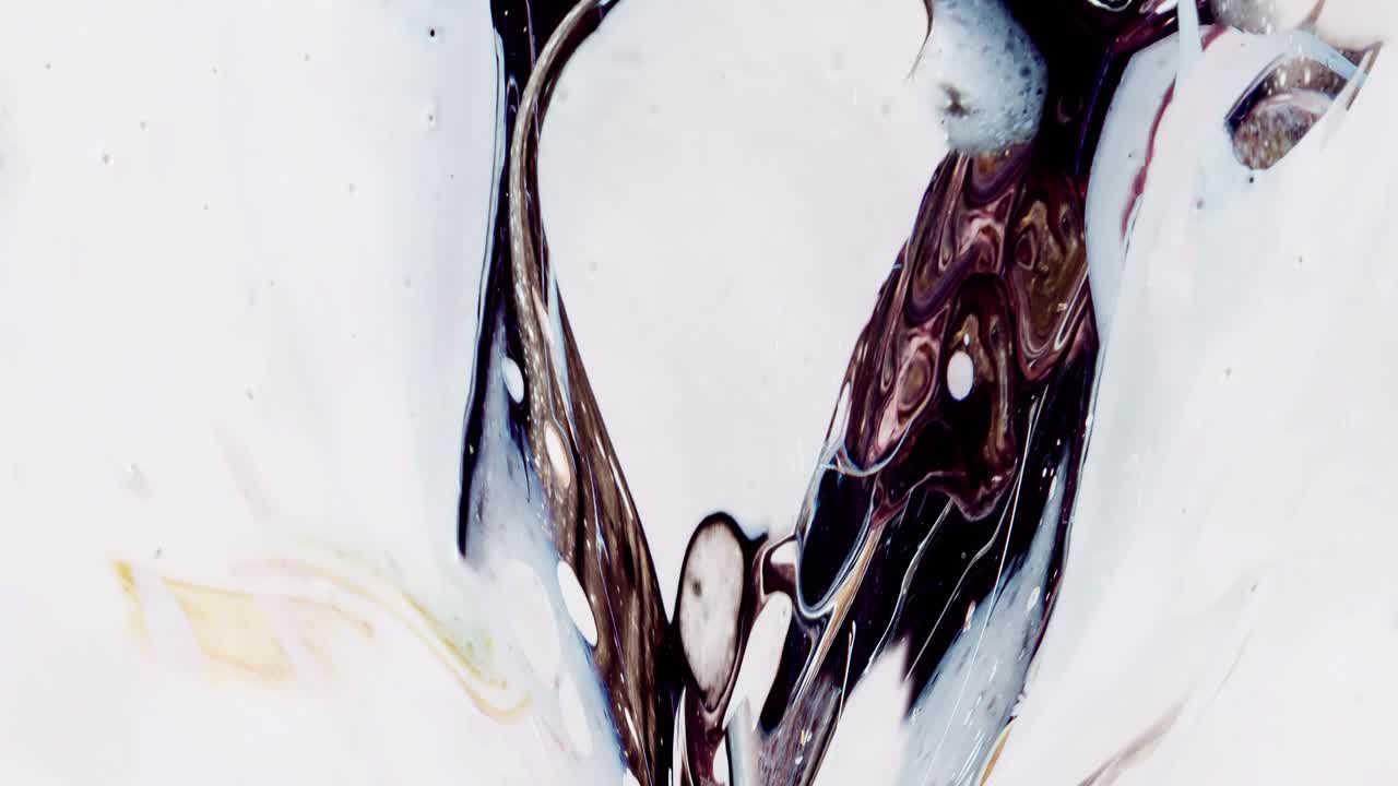 Swirling Paint. Abstract Design. Abstract Painting. Motion Background. Colorful Fusion. Paint Reaction. Spin of Colors. Loop