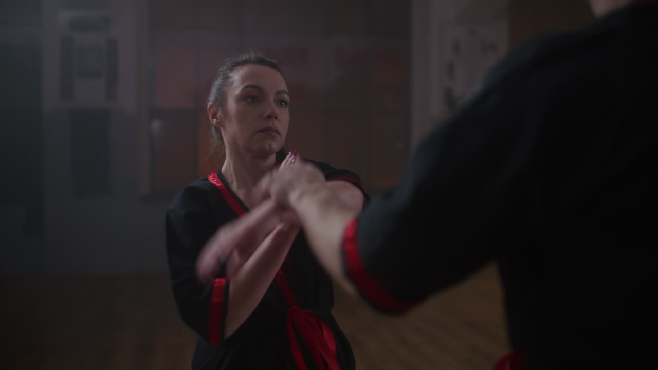 Woman Practicing Wing Chun Kung Fu