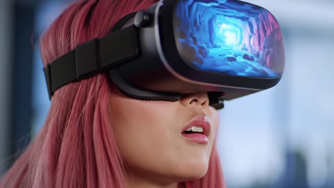Exploring Immersive Virtual Reality: A Close-Up on a User Engaged with Captivating Digital Environments Through Headset Technology