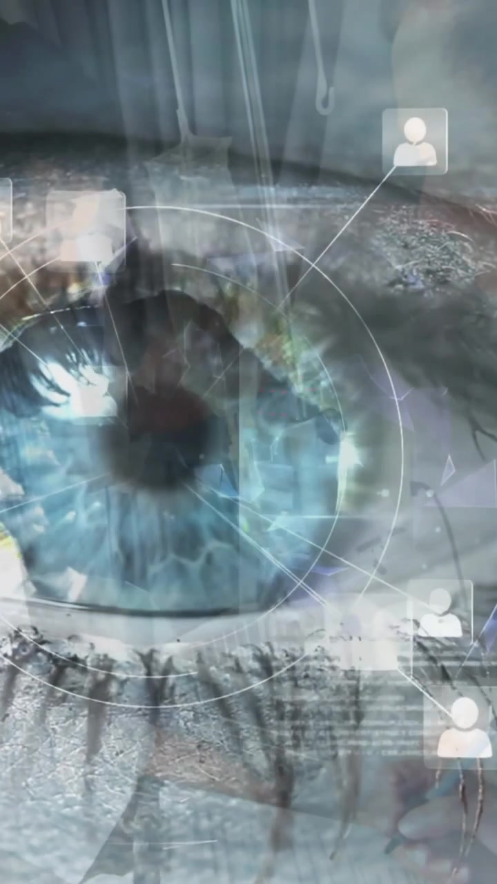Animazione di occhio ed elaborazione dati con globo su diversi medici