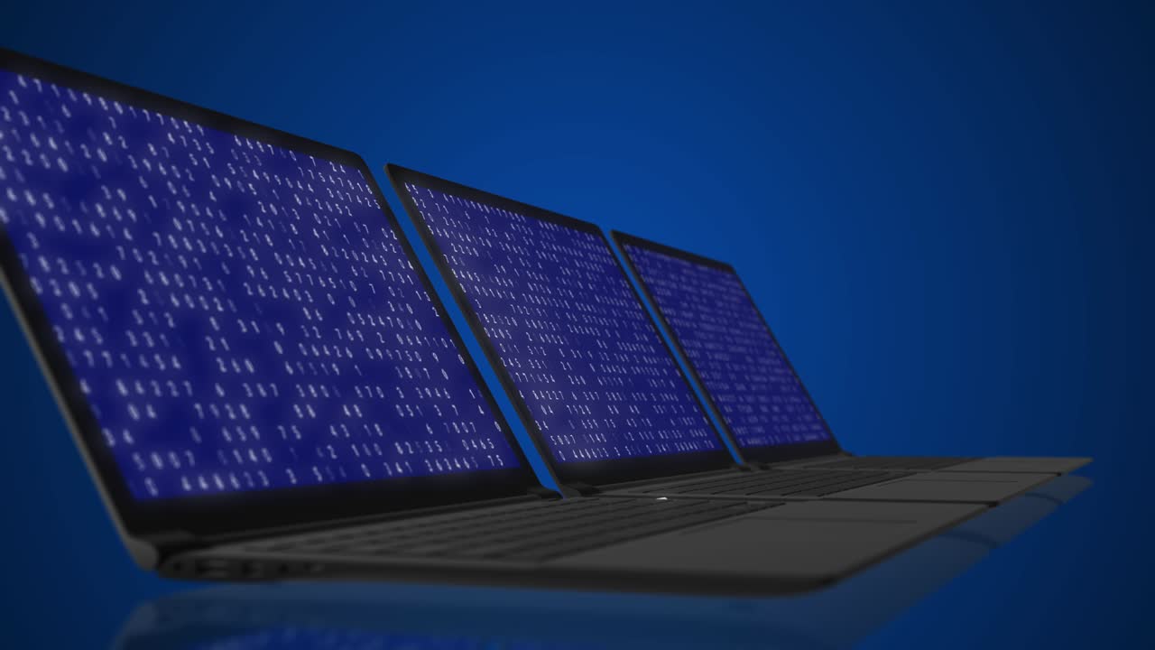 4k video of local computer network structure communications with internet connection.