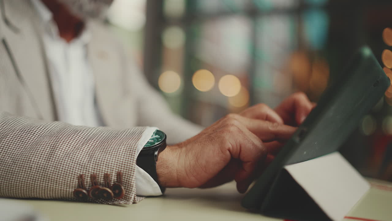 Man working on a tablet