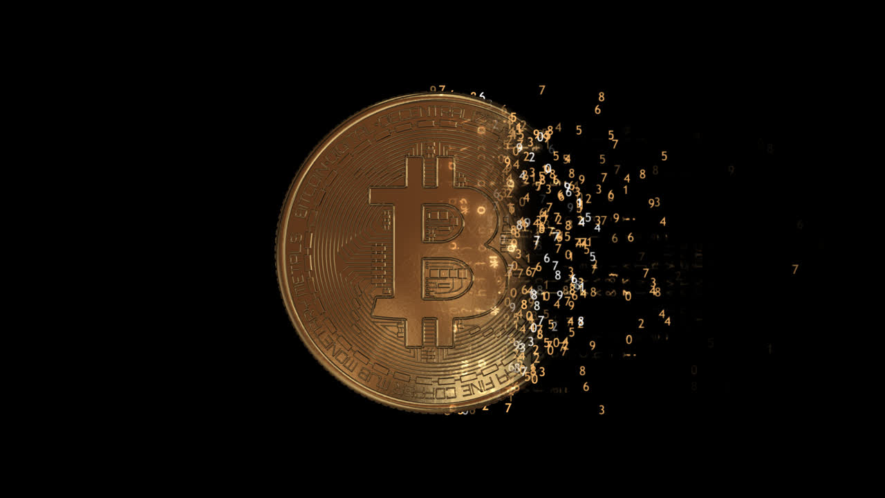 A matrix bitcoin coin with an alpha channel