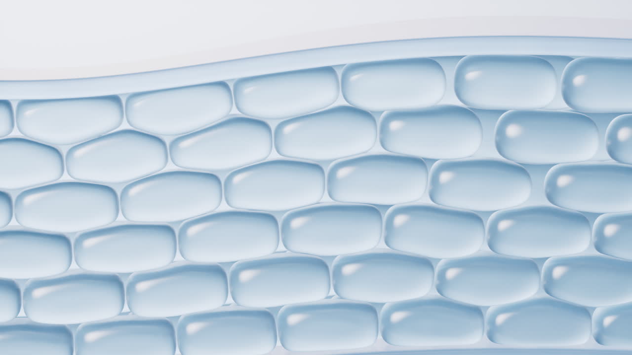 피부 세포 배경과 화장품 개념, 3d 렌더링