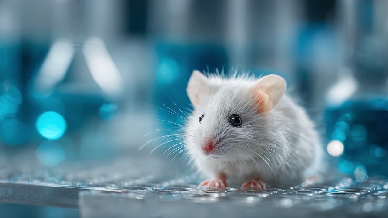 Close-Up Perspectives of a Small Laboratory Mouse Surrounded by Scientific Equipment Emphasizing Research and Discovery in a Controlled Environment