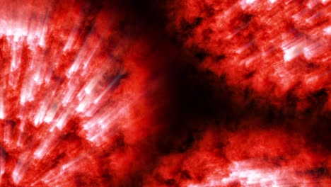 tema rojo de ciencia ficción con rayos de luz. 4k fondo de espacio en bucle abstracto como una estrella ardiente de la superficie de la cual emanan rayos. sustancia de ebullición de alta energía, bola mágica o bola de fuego.