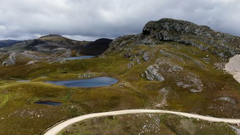 Lagunas-De-Alto-Peru-On-Cloudy-Day-In-Tumbaden-District,-San-Pablo,-Peru