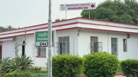 emergency services and pharmacy board installed on the building