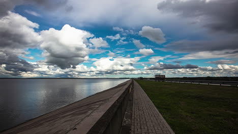 time lapse of a dam next to a