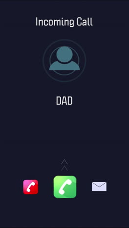 llamada telefónica de papá, pantalla