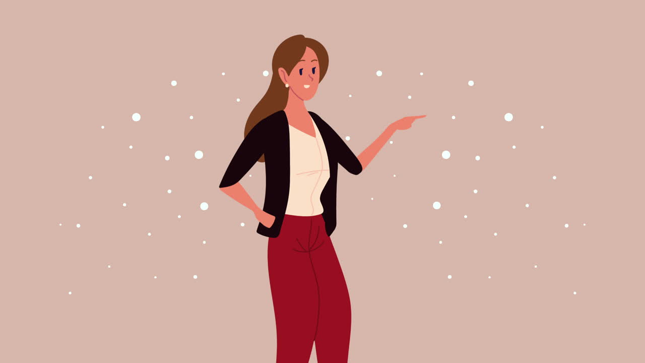 우아한 여성 아바타 캐릭터 애니메이션