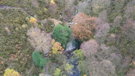 Aerial-drone-footage-of-a-river-winging-through-a-moorland-scene