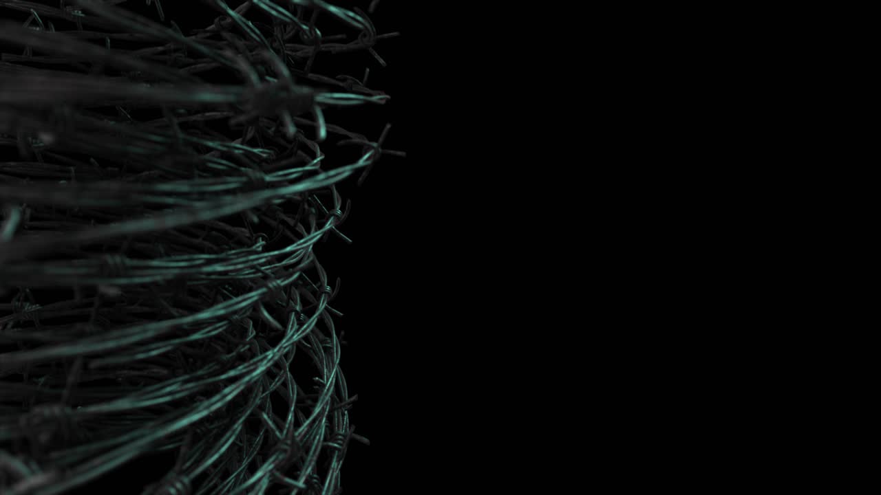 render 3d realistis dari gulungan kawat berduri - mengganti latar belakang dan itu ideal untuk judul, dll