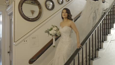 bride walking down the stairs