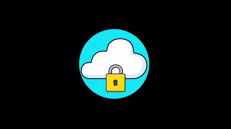 Animated Cloud with Padlock Icon for Data Security