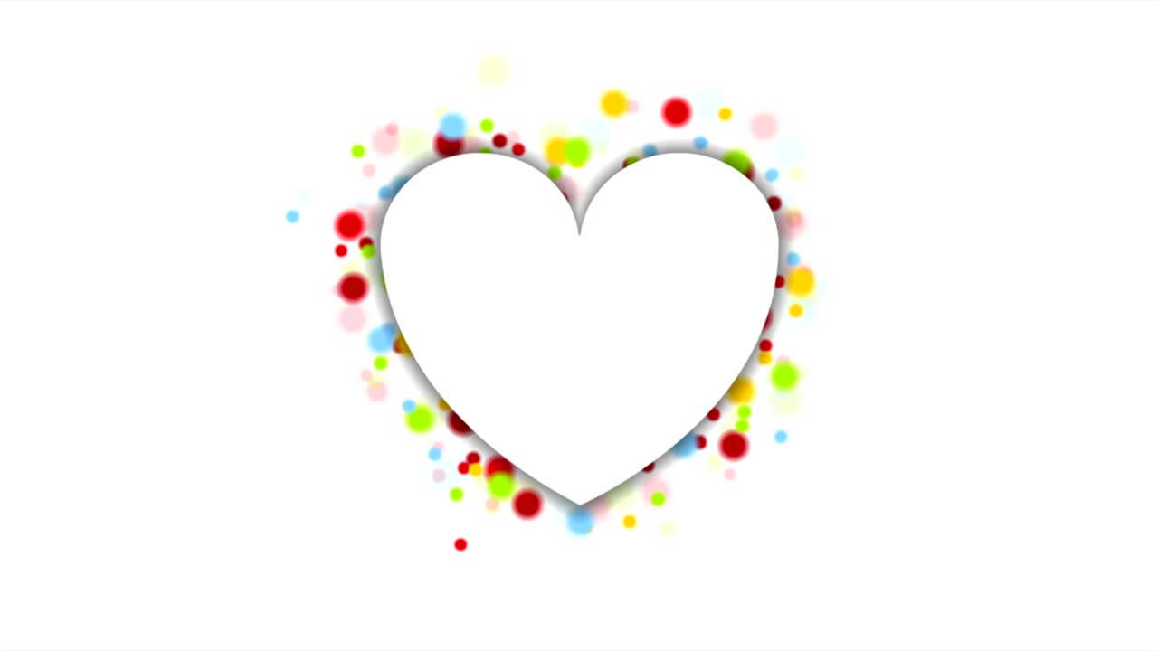 종이 심장 및 밝은 입자 모션 디자인