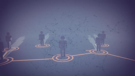 animación de la red de conexiones sobre un fondo oscuro