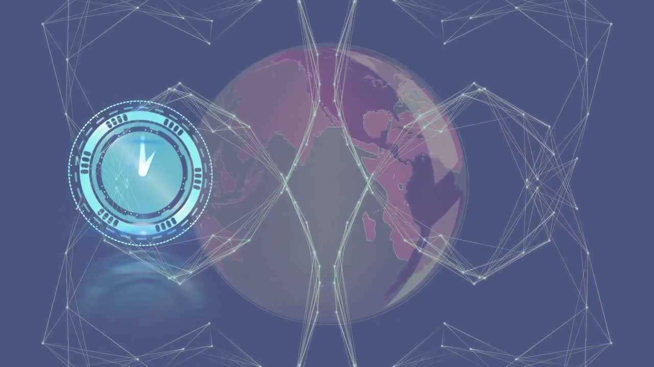 연결 네트워크와 글로브의 클럭 오버 애니메이션