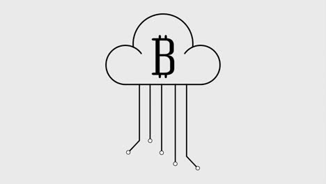 animación digital de la criptomoneda bitcoin